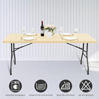 10 Pack Fitted Tablecloth for 8 Foot Rectangle Tables, Beige Elastic Outdoor Picnic Table Cover, Washable Stretch Folding Table Cloths 8 ft for Camping Party Patio Kitchen Banquet, 30" W x 96" L