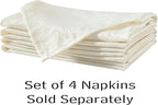 Newbridge Barcelona Luxury Damask Fabric Napkins, Set of 4 Square Napkins, Antique White, 100% Polyester, No Iron, Soil Resistant Dining Room, Party and Banquet Napkins