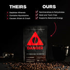 Danger Coffee by Dave Asprey, Remineralized, Mold Free & Lab Tested Whole Bean Coffee, Dark Roast, 10.9 Ounce