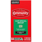 Community Coffee Café Special Decaf Medium-Dark Roast Single Serve Keurig K-Cup Pods 32 Count Box (Pack of 4)