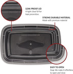Reli. Meal Prep Containers, 16 oz. | 50 Pack | 1 Compartment Food Container w/Lids | Microwavable Food Storage Containers/To Go | Black Reusable Bento Box/Lunch Box for Meal Prep