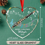 Customized Piccolo Instrument Glass Christmas 2025 Ornament, Personalized Year Text Name Piccolo Player Xmas Ornaments Gift for Husband Wife Dad Mom Kids, Unique Piccolos Musical Instrument Ornament