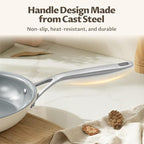 Ceramic Frying Pans Set, 3-Pieces Fry Pan (8", 9.5", 11") with Tri Ply Nonstick Coating, Induction Skillet Set with Handles, Healthy Fast Heating Cookware, Oven Safe, Suitable for All Stove