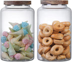 Glass Storage Jar with Lids Thicken Glass Coffee Canister Borosilicate Glass Food Containers for Spice Ground Nut Pasta Sugar Candy Tea (2800ml/94oz-2 PACK(No spoon))