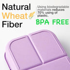 SEVENY Bento Box Adult Lunch Box,Ideal Leak-Proof Lunch Box for Women,BPA-Free Natural Wheat Fiber Material,Reusable Meal Prep Container for Body Builders Purple