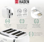 Haden Dorset 4 Slice Wide Slot Stainless Steel Toaster with Adjustable Browning Control & Non-Slip Feet, Ivory & Chrome
