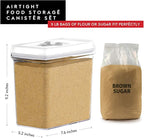 DWËLLZA KITCHEN Large Airtight Food Storage Containers - Clear Plastic Bulk Food Pantry & Kitchen Storage Containers for Flour, Sugar and Baking Supplies 4 Pcs. BPA-Free, Keeps Fresh & Dry (White)