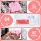 Bento Box for Kids - Leak-Proof Bento Lunch Box with Insulated Thermos Food Jar - 4 Compartments, 1 Removable Divider, 1Spoon, 1 Fork - Dishwasher Safe, BPA-Free (Pink)