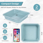 2-Pack 8 inch Square Baking Pan, Non-Stick Square Cake Pan for Cakes Lasagna Brownies, 8x8 Baking Pan, Even Heating, Easy to Clean, Light Blue