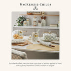 MACKENZIE-CHILDS Enamel Salad and Dessert Plate, Small Plate for a Dessert or Appetizer Dish, 8 Inches, Set of 4, Gray-and-White Sterling Check
