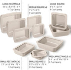 Ceramic Coated Glass Food Storage Containers | No PTFE, PFOA, PFAS, and BPA | Reusable Non Toxic Meal Prep Containers with Glass Lids | Easy To Store | 10 Piece Set [Crema]