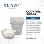 Snowy River Clear, Cocktail & Margarita Sugar Rimmer - Vibrant Color Glass Rimming Sugar with Medium Crystal Texture - 16oz