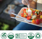 100%Compostable No Plastic Knives Forks Plastic Spoons Disposable Utensils, The Heavyweight Heavy Duty Flatware is Eco Friendly Products for Lounge Party Wedding BBQ Picnic Camping [360 Count]