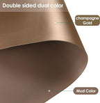 Leather Desk Mat,1.8mm Thick,12x42 Inch Desk Cover,Gold Desk Mat,Dresser Cover Top,Nail Table Mat,Dresser Cover,Quartz Countertop Protector,Table Sticker Cover(Mud Color+Champagne Gold,12×42)