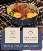 Stock Pot 4.5qt Ceramic Dutch Oven with Lid (9.5") Nonstick Ceramic Coated Non-Toxic PFAS-Free Even Heat Distribution for Braising, Baking Bread & Soups, Compatible for All Cooktops(Induction/Gas/Electric) Oven Safe to 500°F, Olive Green