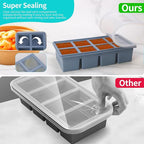 1/2 Cup Silicone Freezer Tray With Lid,Silicone Freezer Molds 6-Pack For meal prep & freezing of various sauces and other dishes, makes 48 perfect 1/2 cup portions cubes (Multicolor 6 Pack)