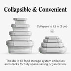Stojo Nestable Collapsible Food Storage Container - Set of 4, Cashmere - Leak-Proof Airtight Seal Made With Food Grade Silicone For Meal Prep, Lunch Box, Pantry Organizer - Microwave & Dishwasher Safe