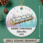 Customized Text Year Name Harmonica Instrument Player Ceramic Ornament, Personalized Harmonica Christmas Ornaments Gift for Harmonicist Women Men Friends Brother Sister, Harmonicas Musical Ornament