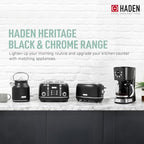 Haden 12 Cup Programmable Drip Coffee Maker Coffee Machine Bundled with Heritage 2 Slice Wide Slot Stainless Steel Toaster, Turquoise & Chrome