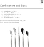 Engraved Silverware Set for 16 | 18/10 Stainless Steel Flatware with Mirror Finish and Engraved Handles | Heavy-Duty, Dishwasher Safe, Built to Last (80-Piece, Mezzano Engraved)