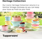 Tupperware Heritage Collection 36 Piece Food Storage Container Set in Vintage Colors- Dishwasher Safe & BPA Free - (18 containers + 18 lids)