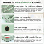 Caperci Large Silverware Organizer for Kitchen Drawer & Utensils - Expandable Drawer Organizer for Cutlery, Flatware & Gadget, BPA-Free Thick Plastic, Wider Compartments & Non-skid Feet (Sage Green)