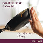 Anolon Advanced Home Hard Anodized Nonstick Frying Pan, 14.5 Inch – Large Skillet with Helper Handle, 14 Inch Nonstick Frying Pan, Durable Cookware - Onyx