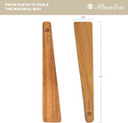 12 Inch Acacia Wood Spatula for Cast Iron, Small Wooden Flipper, Egg Scraper, Flat Turner, Multipurpose Cooking Utensil, Set of 2 Spatulas for Flipping, Scraping, Serving & Turning