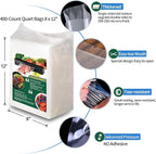 AENTGIU 400 Vacuum Sealer Storage Bags, 8x12 Inch Seal a Meal Bags, BPA Free Quart Bags, Compatible with All Heat Vacuum Sealers Machine, Heavy Duty, Great for vac storage, Meal Prep or Sous Vide