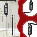 12 Pcs Meat Food Thermometer Food with Probe Water Liquid Instant Read Digital Thermometer Kitchen Cooking Supplies for Cooking BBQ Milk Yogurt (Black)