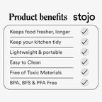 STOJO Collapsible Sandwich Box – 24oz, Reusable Food Storage Container, Silicone Bowl for Hot/Cold Food – Meal Prep, Lunch, Camping, Hiking – Dishwasher Safe (Set of 1, Sage)