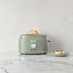 Haden Dorset 2 Slice Wide Slot Stainless Steel Toaster with Adjustable Browning Control & Non Slip Feet, Cedar Green & Chrome