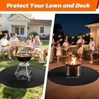 36" Fire Pit Mat for Solo Stove Bonfire: Round Fireproof Under Grill Mat Heat Insulated Indoor Fireplace Pad Protector for Decks, Patios, Grass, BBQ Smoker, Portable Reusable Oil-Proof and Waterproof