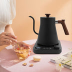 1200W Gooseneck Electric Kettle, Adjustable Temperature Constant Temperature Electric Kettle, 0.9L Pour Over Kettle for Coffee & Tea, Quick Heating, Stainless Steel Inner Lid (Black)