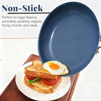 Stainless Steel Nonstick Frying Pan,8 Inch Healthy Non Toxic Ceramic Coating Cookware Works on Induction, Electric Stove and Gas Cooktops,PTFE PFAS PFOA Free Skillet,Dishwasher&Oven Safe