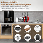ROOHUA Pot Rack Organizer -Expandable Pot and Pan Organizer for Cabinet,Pot Lid Organizer Holder with 10 Adjustable Compartment for Kitchen Cabinet Cookware Baking Frying Rack