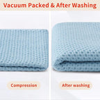 Homaxy 100% Cotton Waffle Weave Kitchen Dish Cloths, Ultra Soft Absorbent Quick Drying Dish Towels, 12 x 12 Inches, 12-Pack, Sky Blue
