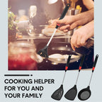 3 Pieces Silicone Stainless Steel Turner Spatula Set Includes Flexible Silicone Wok Spatula Slotted Spatula Skimmer Slotted Spoon for Nonstick Cookware Cooking Baking Supplies