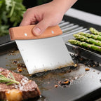 Griddle Scraper for Blackstone, Heavy Duty Stainless Steel Grill Scraper,Dough Scraper Cutter for Bread and Pizza Cutter, Griddle Scraper Chopper Multipurpose Kitchen Utensil (Spatula and Scraper)