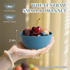 Homienly Wheat Straw Small Bowls, Unbreakable Dessert Bowls 8 PCS, 10 OZ Small Plastic Bowl for Kitchen, Microwave & Dishwasher Safe Mini Bowl for Snack, Ice Cream, Yogurt,Portion Control(Multi)