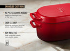 Kook Dutch Oven, for Bread Baking, Sourdough Loaf Pan, Dual Handles, Enameled Cast Iron, with Sling, Dishwasher Safe, 3.4 Qt, Cherry Ombre