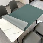Leather Table Cover,1.8mm Thick,30x60 Inch Desk Cover,Large Desk Mat,Table Protector,Table Cover Protector,Dining Table Cover Protector,XL Desk Mat(Aqua Blue+Gray,30x60)