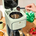 Beautiful 12-Cup Programmable Coffee Maker – Auto Brew, Digital Timer, Glass Carafe (Sage Green)