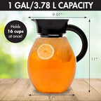 Primula The Big Iced Tea Maker and Infuser, Plastic Beverage Pitcher with Leak Proof, Airtight Lid, Fine Mesh Reusable Filter, Made without BPA, Dishwasher Safe, Black