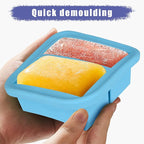 1-Cup Silicone Freezer Tray with Lid 2 pack Soup freezer molds Food Freezing Container Make 4 Perfect Soups, Broths, Stews, Sauces, Curries