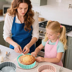 10 Inch Silicone Bundt Cake With 8 Inch Pan Set (2 Pack) - Nonstick Baking Mold for Pound Cake, Jello, Bread & Brownies, Dishwasher Safe, Pink