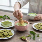 Pink Matcha Set - 5 Pcs Matcha Tea Set Includes Matcha Bowl with Spout, Bamboo Scoop, Sifter, Whisk and Holder, Matcha Whisk Set Pink Christmas Birthday Gift