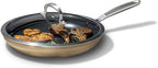 OXO Enhanced 12” Nonstick Frying Pan Skillet with Lid, Ceramic PFAS-Free Cookware, Stainless Steel Handle, Eggs & Omelets, Dishwasher & Oven Safe, Biscuit Brown