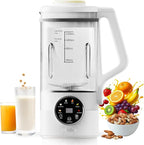 Nut Milk Maker Machine – 40oz Glass Almond, Soy & Oat Milk Maker with Juice Maker – No Soaking Required, Self-Cleaning, Delay Timer, Ultra-Smooth & High Yield (White, 40oz)