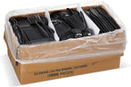 1,000 Plastic Disposable Cutlery Bulk Variety Pack Black Medium Weight Includes 334 forks, 333 knives, 333 soup spoons, Disposable Silverware Plastic Cutlery